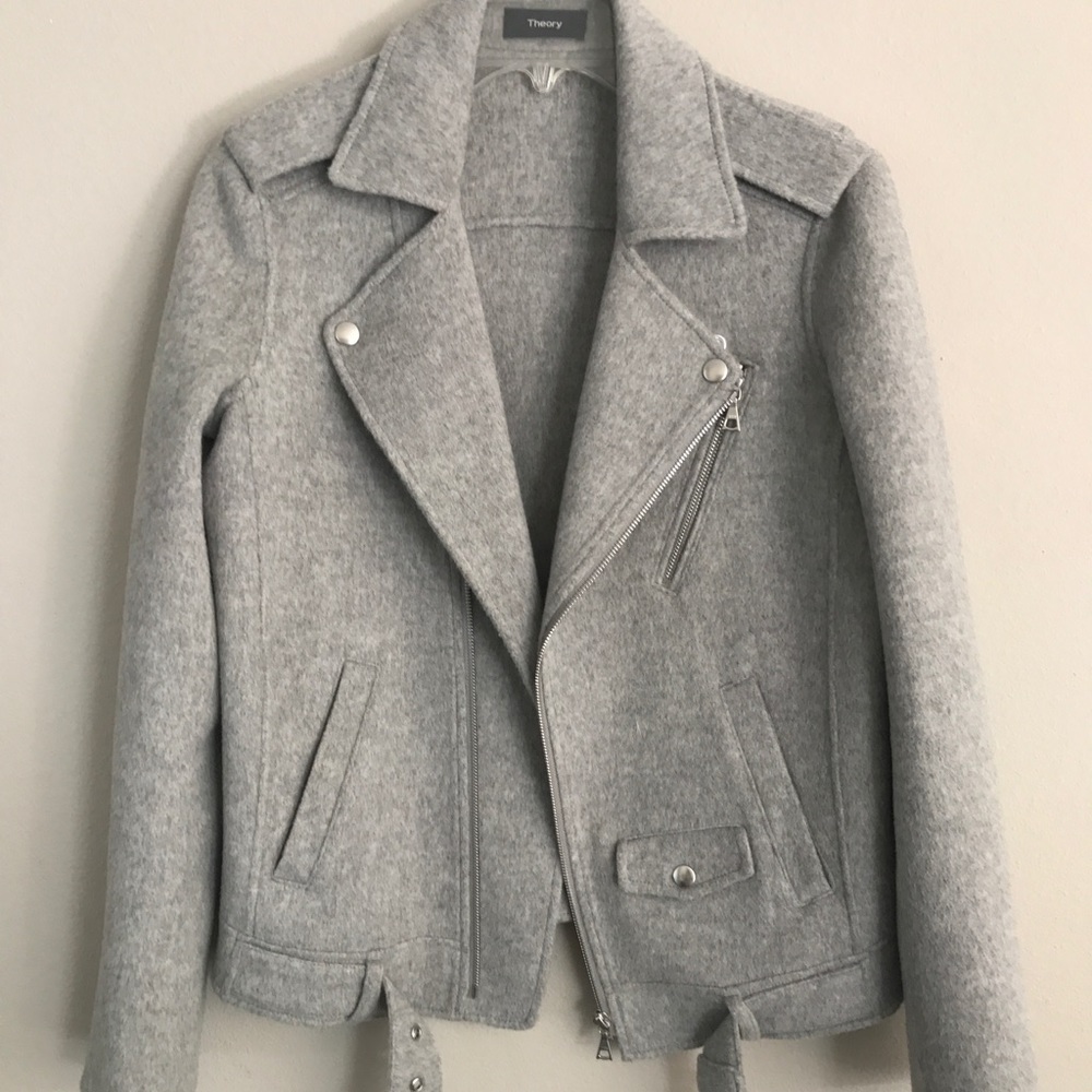 Theory Women's Wool and Cashmere Biker Jacket